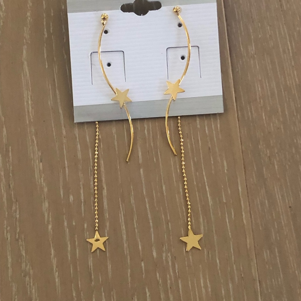 Star front back earrings